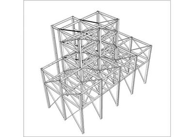 四层钢框架结构设计CAD施工图